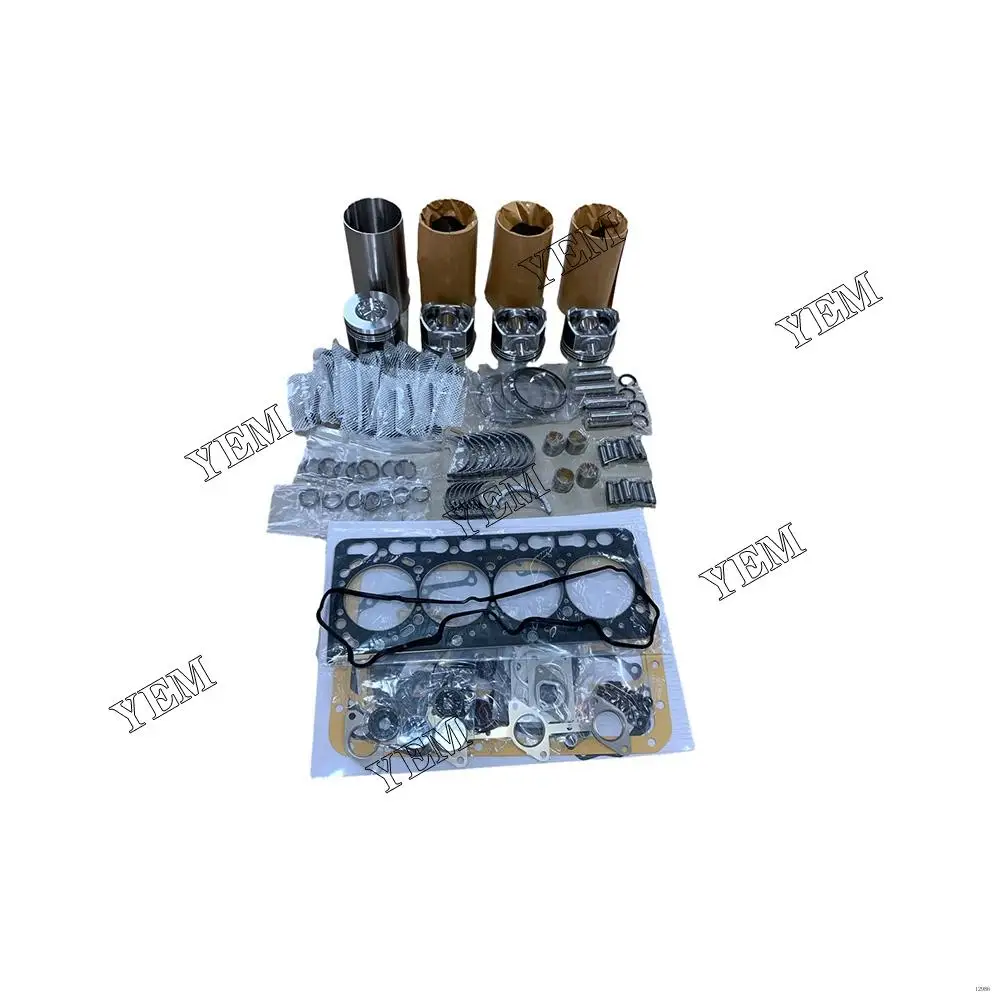 V3800 Engine Rebuilding Kit With Piston Rings Full Gasket Set Valves Kit Bearing Set for Kubota