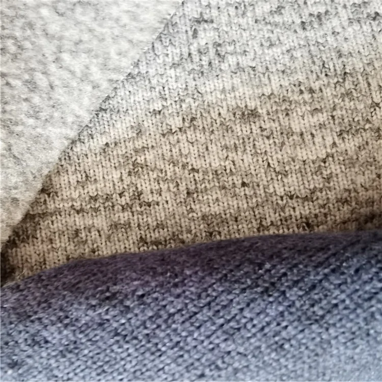 100%Polyester Cationic Hacci Brushed Hatchi Fabric Cationic Dyed Polyester Coarse Knit Brushed Fleece Single-Side Brushed Fabric