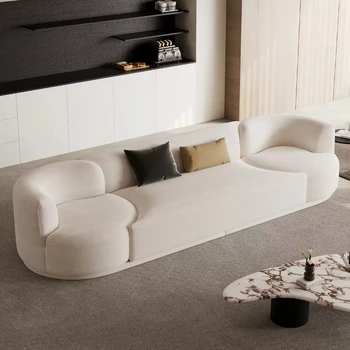 rotational paradise sofa designer Italian simple straight three-person fabric combination large flat layer bordone