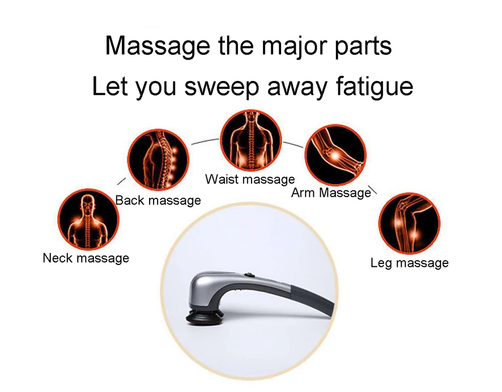 Handheld Body Infrared Massage Hammer Deep Tissue Massage for Shoulder Leg Foot Muscles Electric Double Head Full Body Massagers