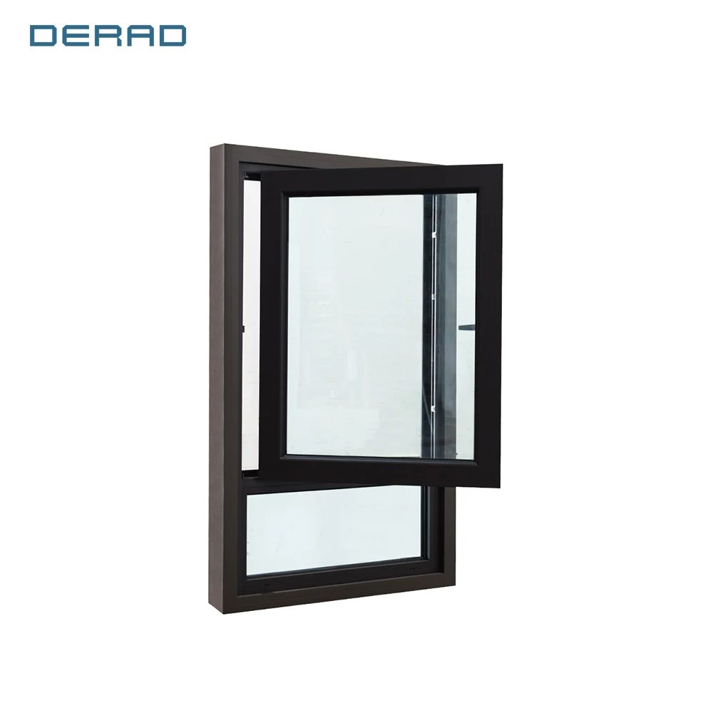 Double glazing tempering glass aluminium casement windows with customized color design for villa apartment details