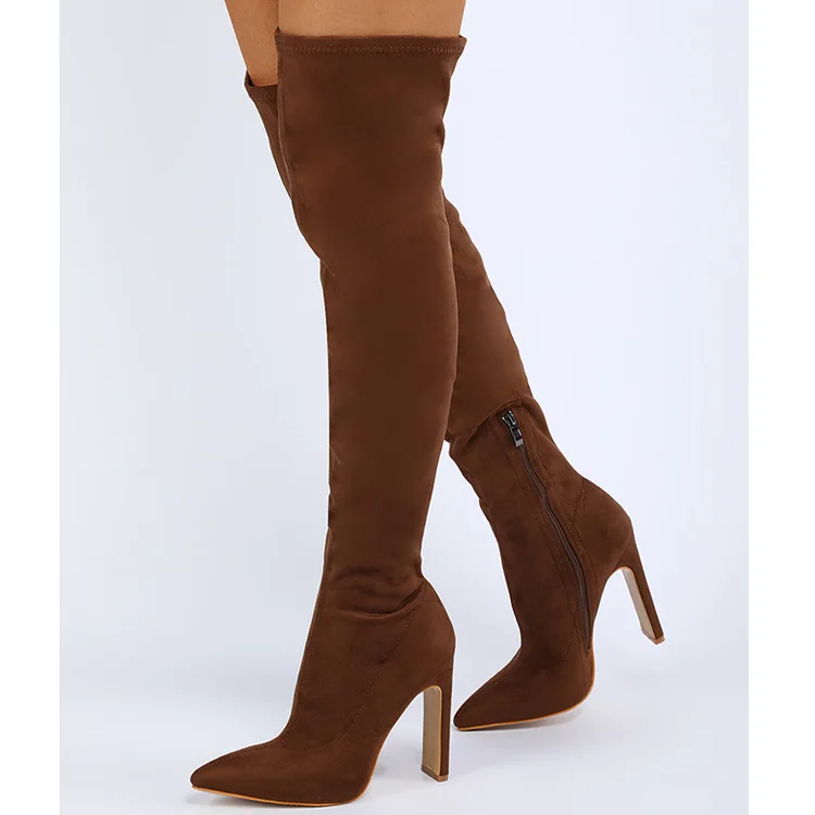 Busy Girl YX4431 Suede Long Boots over-the-Knee Fashion