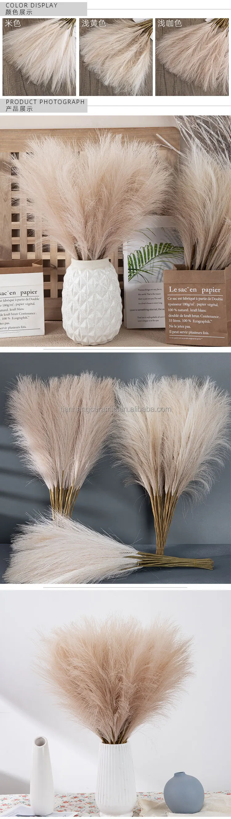 Simple Natural Boho Home Decor Wedding Centerpieces Guest Gifts Dry Plants Arrangements Bouquet Pampas Grass Dried Flowers.jpg