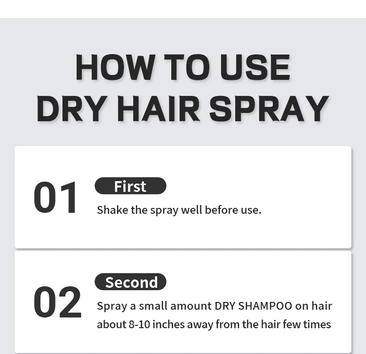 Mens Quick Dry Oil Hair Dry Shampoo Private Label Spray Shampoo Spray