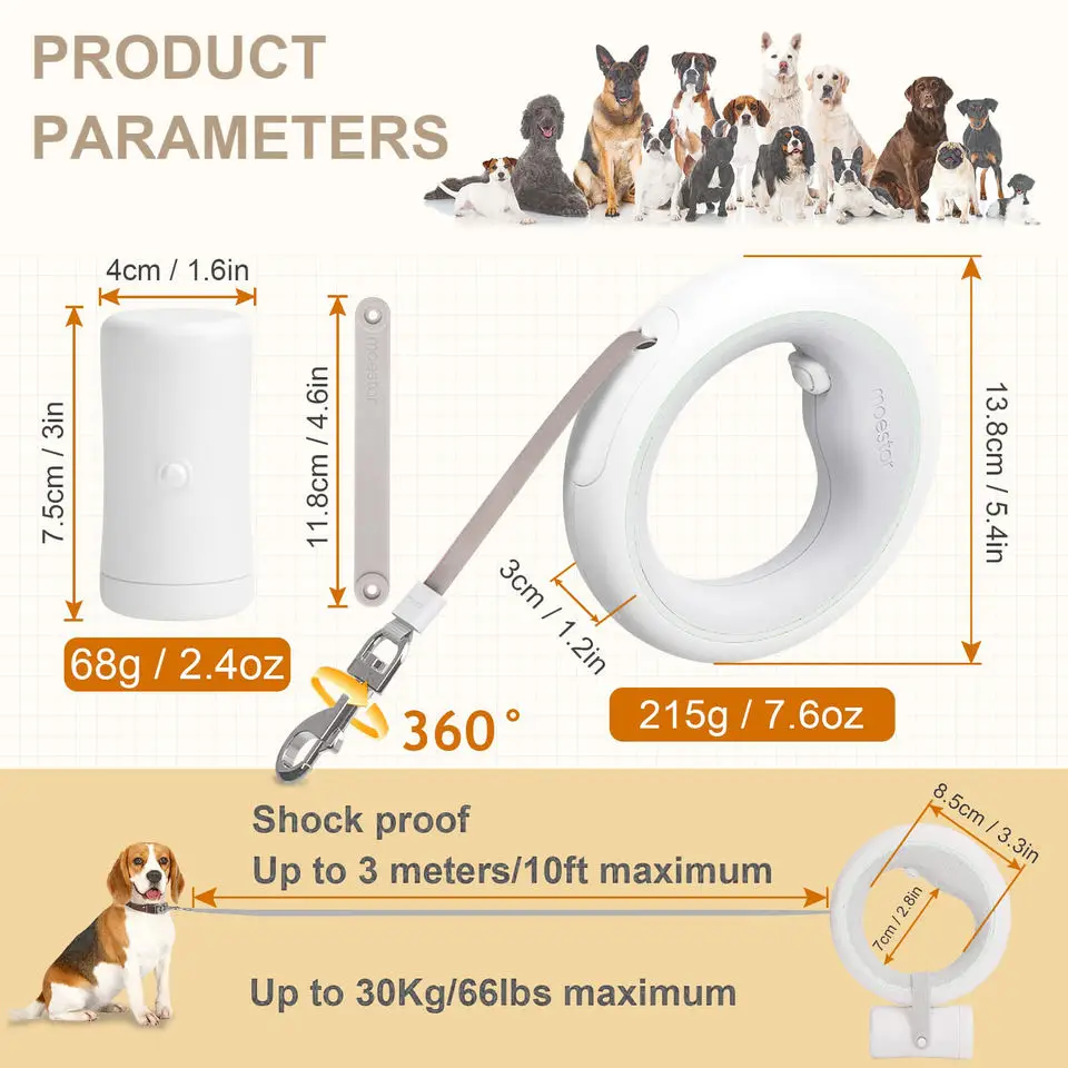 Upgraded Moestar V 2.0 Dog Leads Rope Smart Dog Leash Hands Free Anti