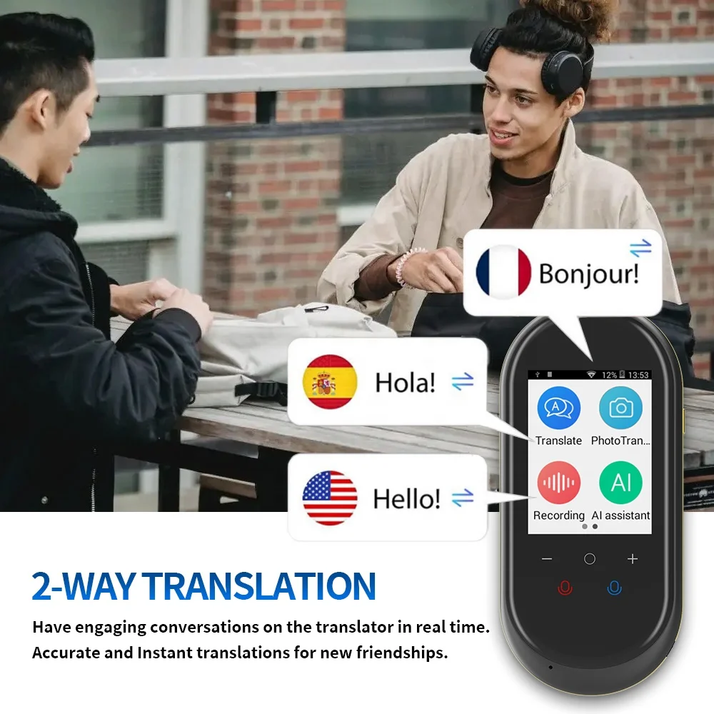 VORMOR T8ハイエンド音声翻訳デバイス多言語翻訳2.4インチWiFiと