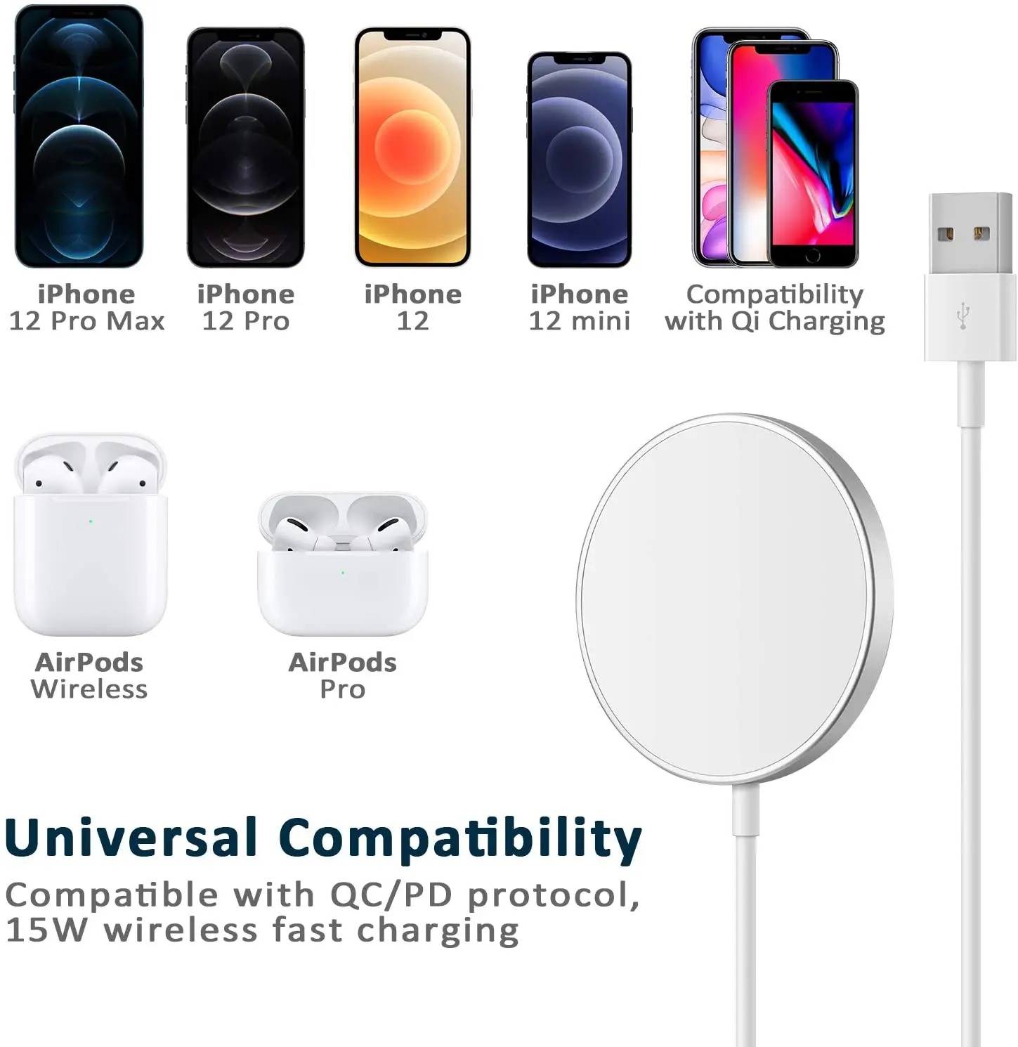 Новое поступление 2021 лидер продаж 15 Вт зарядное устройство aple типа C быстрое для телефона 12 Pro магнитное