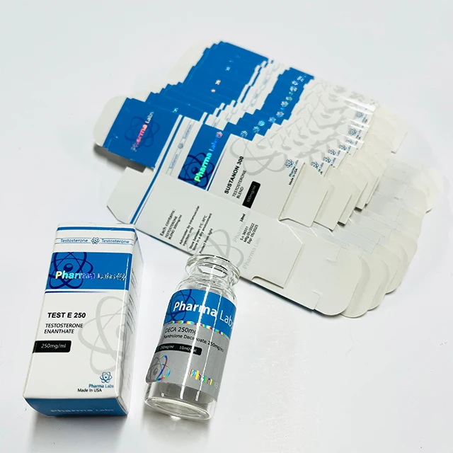 Professional vial label ad box packaging set customized for medical,beauty and industrial samples