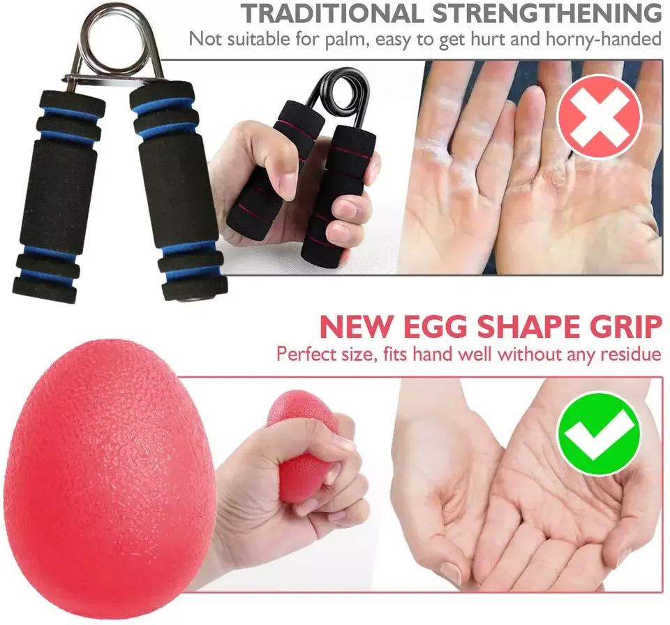Three Strength Therapy Hand Muscle Exercises Balls Gripper