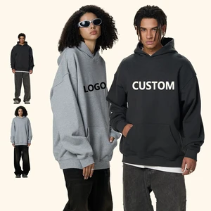 Custom 520gsm New Autumn Winter Men's Hoodie Long Sleeve Casual with White Solid Color Loose Fit S-2XL Knitted Heavyweight Tops