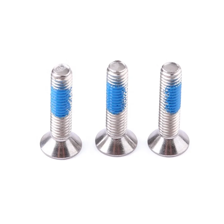 Factory price GB2673 M2-M8 stainless steel anti loosening nylon adhesive flat head torx screws