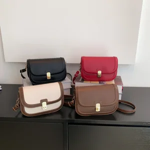 Fall Winter Women's Versatile Single Shoulder Crossbody Bag Simple Fashion Small Square Bag Retro Korean Style Handbag