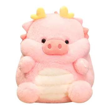 Cute Dragon Pig Plush Toy Soft Unisex Sleeping Pillow Doll 2-4 Years PP Cotton Filled Gift for Children