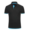 black shirt with blue sleeves