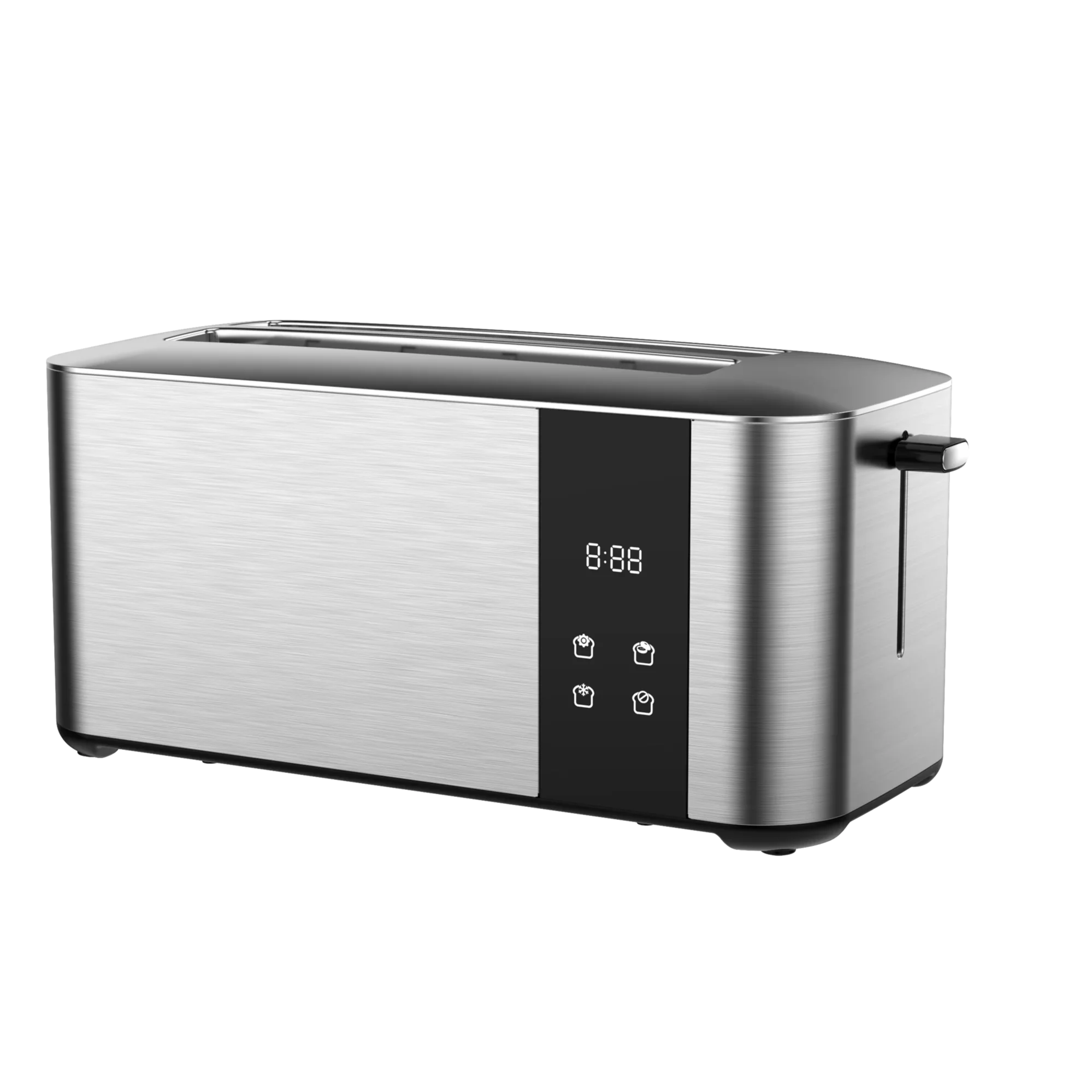 Smart New Design 4 Slice Long Slot Stainless Steel Digital Toaster with Touch Screen and Led Light