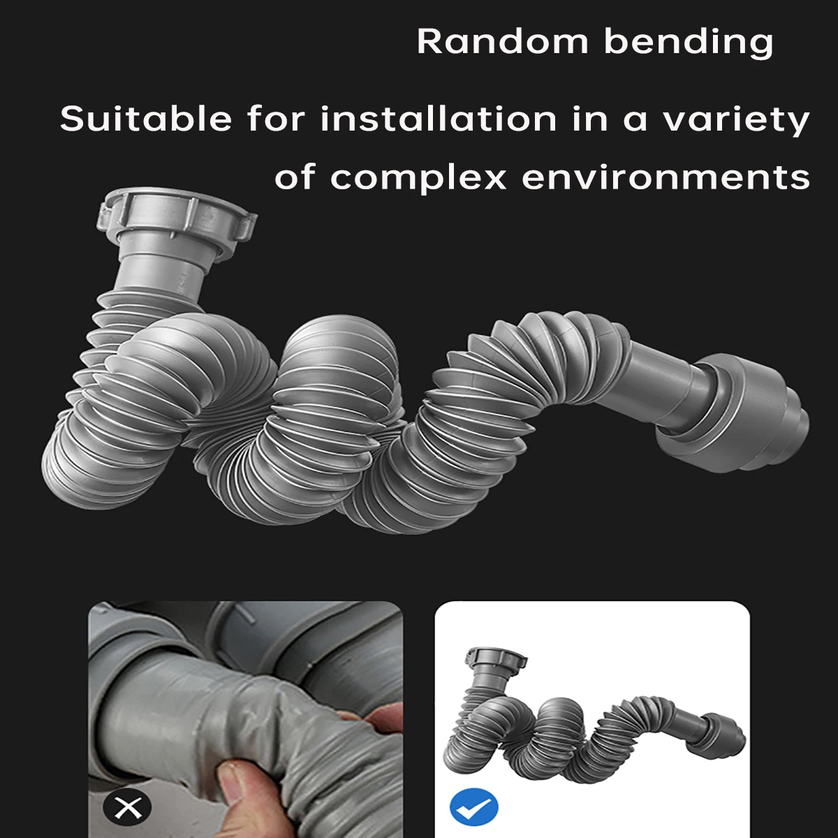 product cheap bathroom drain pipe is made of flexible material and corrugated stretch design for repellent to insects and odor-4