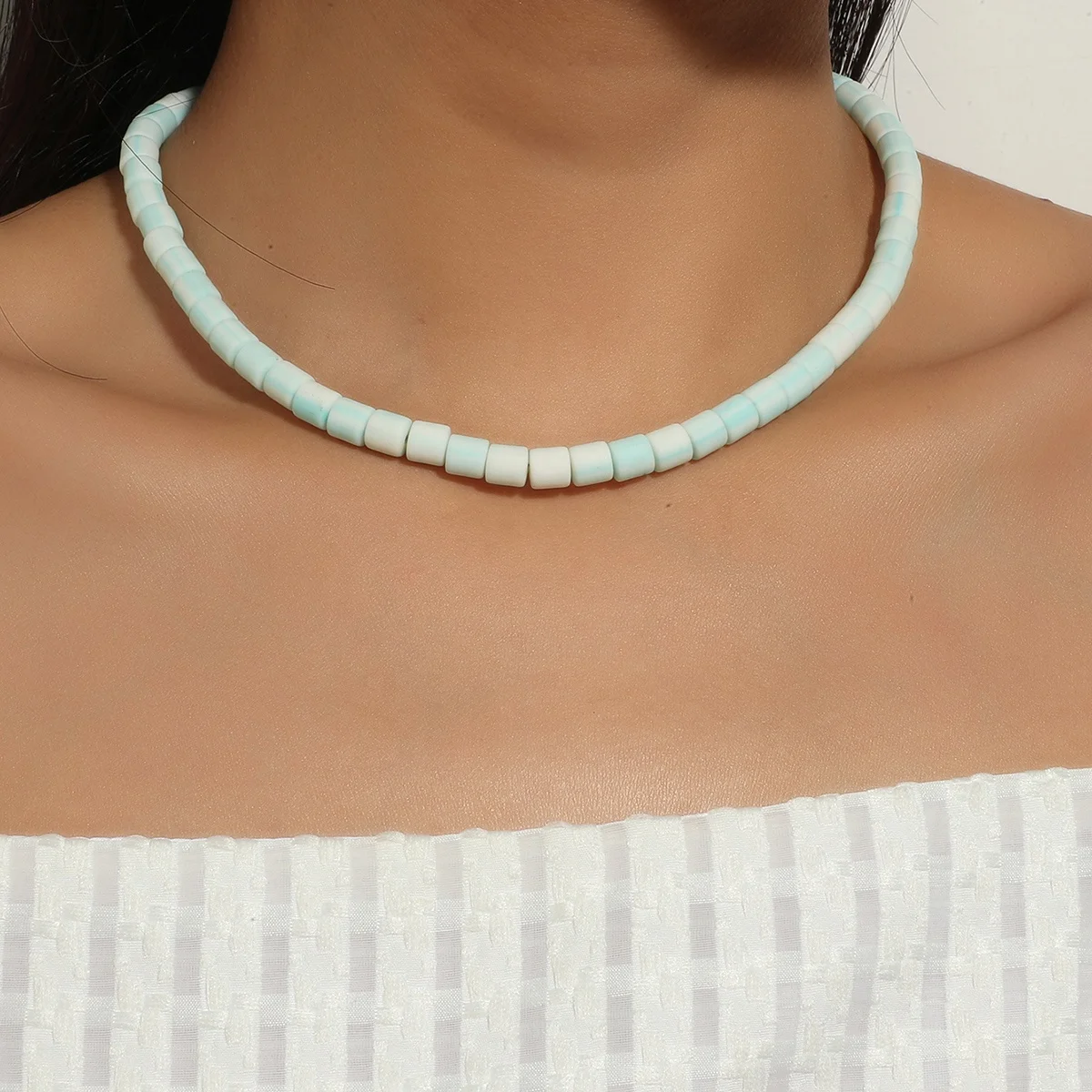 cute clay bead necklace