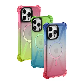 TPU Soft Shell Magnetic Charging Protective Lens Film Case for iPhone 15 14 13 12 11 Pro Max Mobile Phone Cover