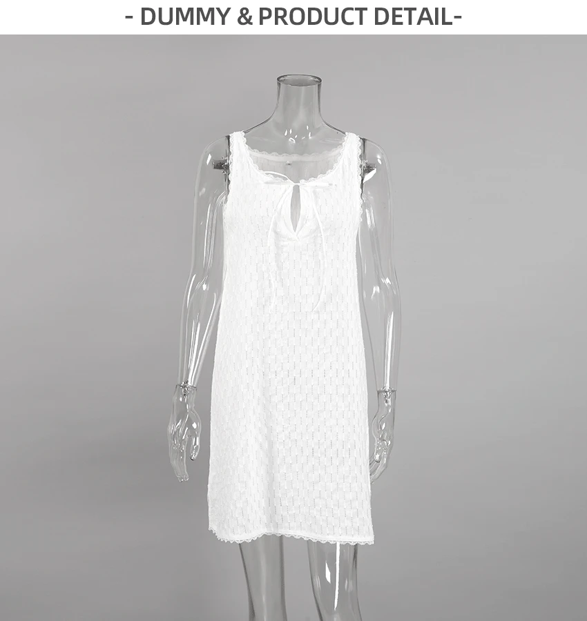 2026 Breathable Soft Loose-fitting Braces in White Nightgown Exclusive for Cross-border Pajamas Ladies' Homewear — detail
