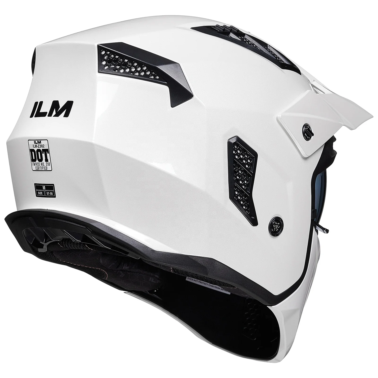 ILM Motorcycle Helmet Z302 - Open Face, Full Face Option