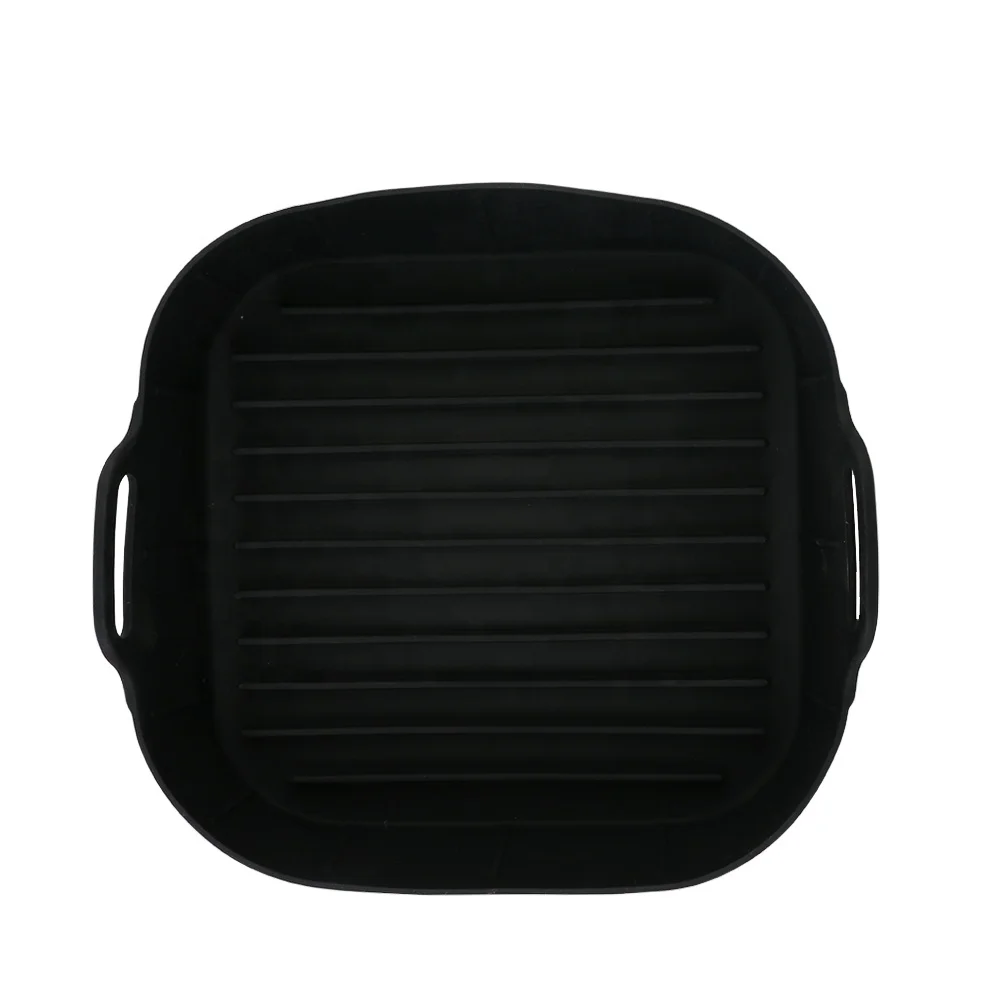 Air Fryers Oven Baking Tray Pan Reusable Fried Chicken Basket Mat AirFryer  Silicone Pot Round Replacement Grill Pan Accessories