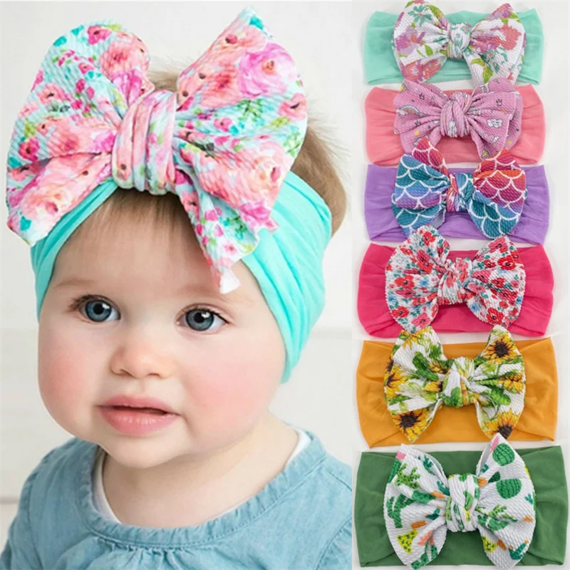 Newborn Baby Headband For Girl Cotton Bow Elastic Hair Band Turban For Baby  Kids