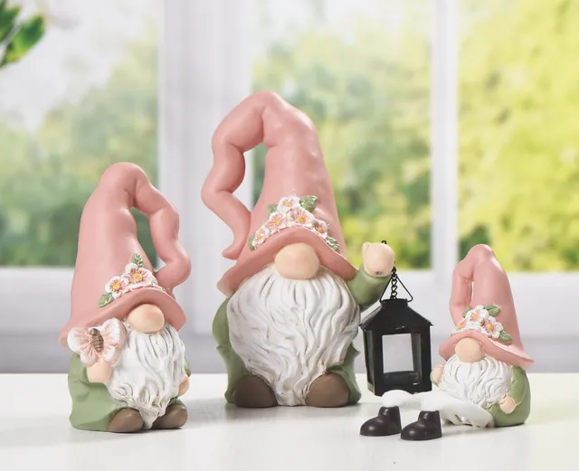 Cheap price spring garden poly resin figurine funny gnomes with lantern decor summer Gnome ornaments for gift crafts