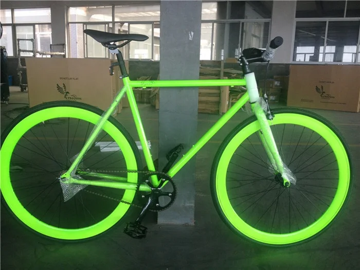 700C New Color Neon Nights Glow-in-the-Dark Paint Green Single Speed Fixie  Gear Bike