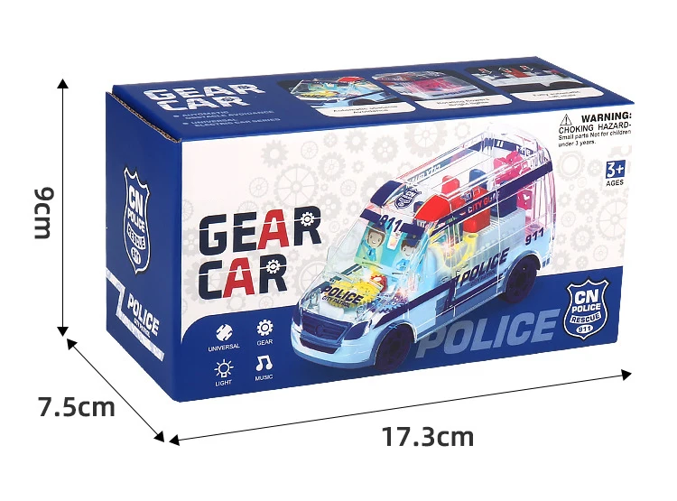 Лидер продаж мультяшная Экипировка универсальная вращающаяся прозрачная электрическая Автомобильная музыкальная подсветка развивающая детская игрушка в подарок