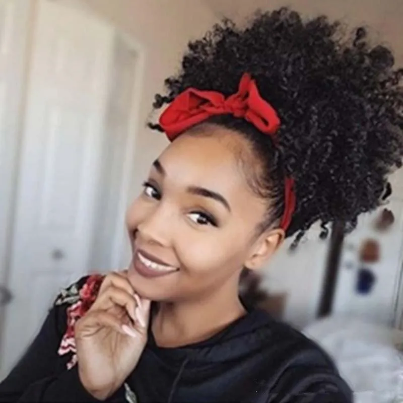 Afro Curly Weave Headband Human Hair Ponytail Extension Full Ponytail Wig Brazilian Hair Clip Ponytail With Drawstring Buy Drawstring Ponytail Weave Ponytail 99j Red Hair Clip Ponytail Product On Alibaba Com