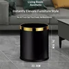 Cubo de basura de doble capa con anillo dorado de 10 litros