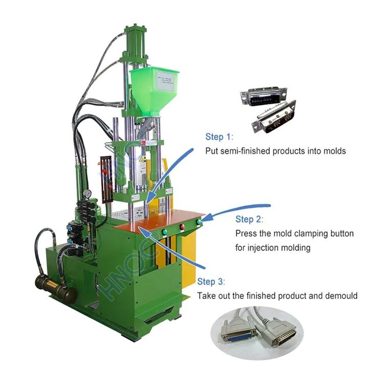 HNOC Mini USB Cable Spectacle Frame Injection Moulding Machine Charger Molding Machine for Data Cable