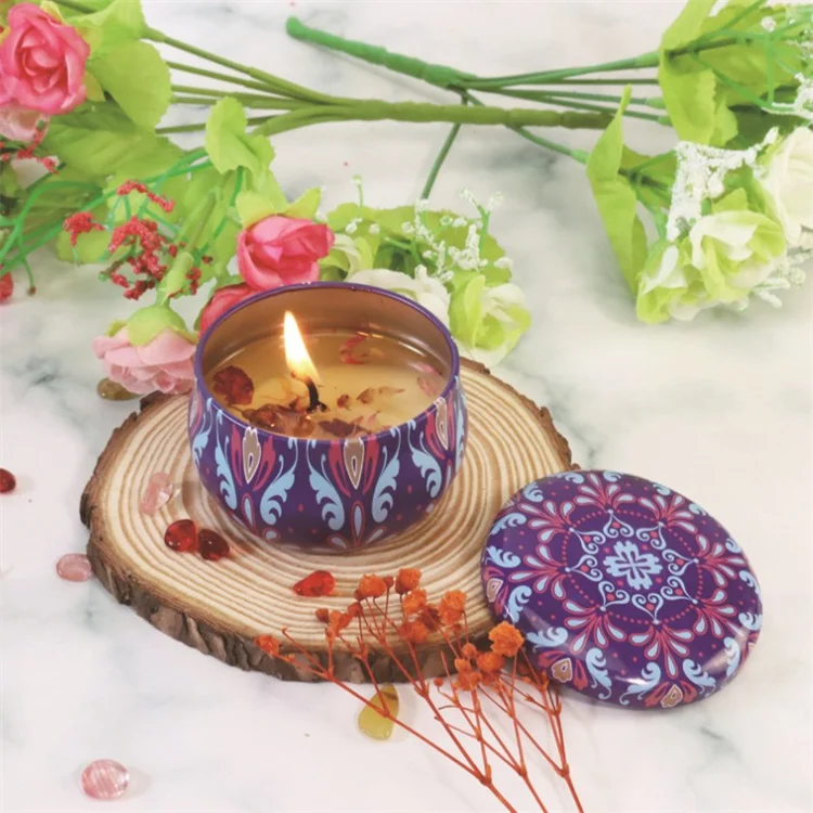 Luxury Gift Set Metal Aroma Tin Jar Soy Wax Aromatherapy Scented ...