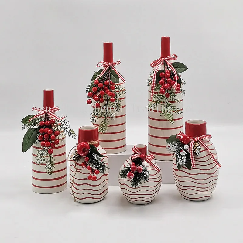 Creative Bud Vase Ceramic Round Shape Vase Modern Porcelain Rough Sand