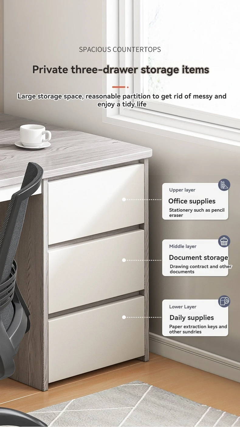 Modern Minimalist Desktop Computer Desk - Customizable Size