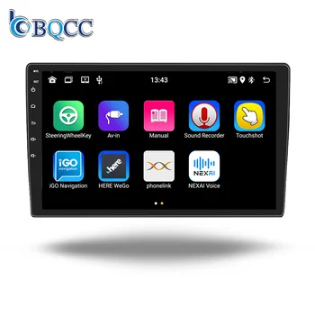BQCC 2 Din 10" quad/Octa core HD IPS screen android 13 Android auto carplay GPS WIFI BT RDS DVR mirrorlink car radio 9101