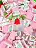 Impresión de azulejos de Mahjong de árbol de bastón de caramelo de Navidad transparente rosa