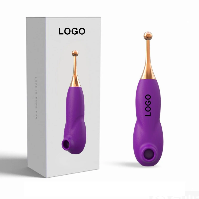 2 in 1 Double Headed Vibration Clitoris Sucker Massage Orgasm Pen Masturbator Sex Toys Nipple Sucking Vibrator for Woman