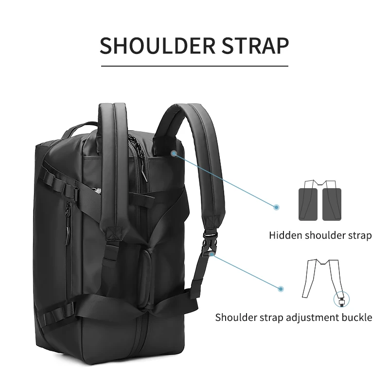 Pailox Large Capacity Outdoor Waterproof Backpack With Multi-Carrying Methods Independent Dry-Wet Compartment Bottom Wear Pad