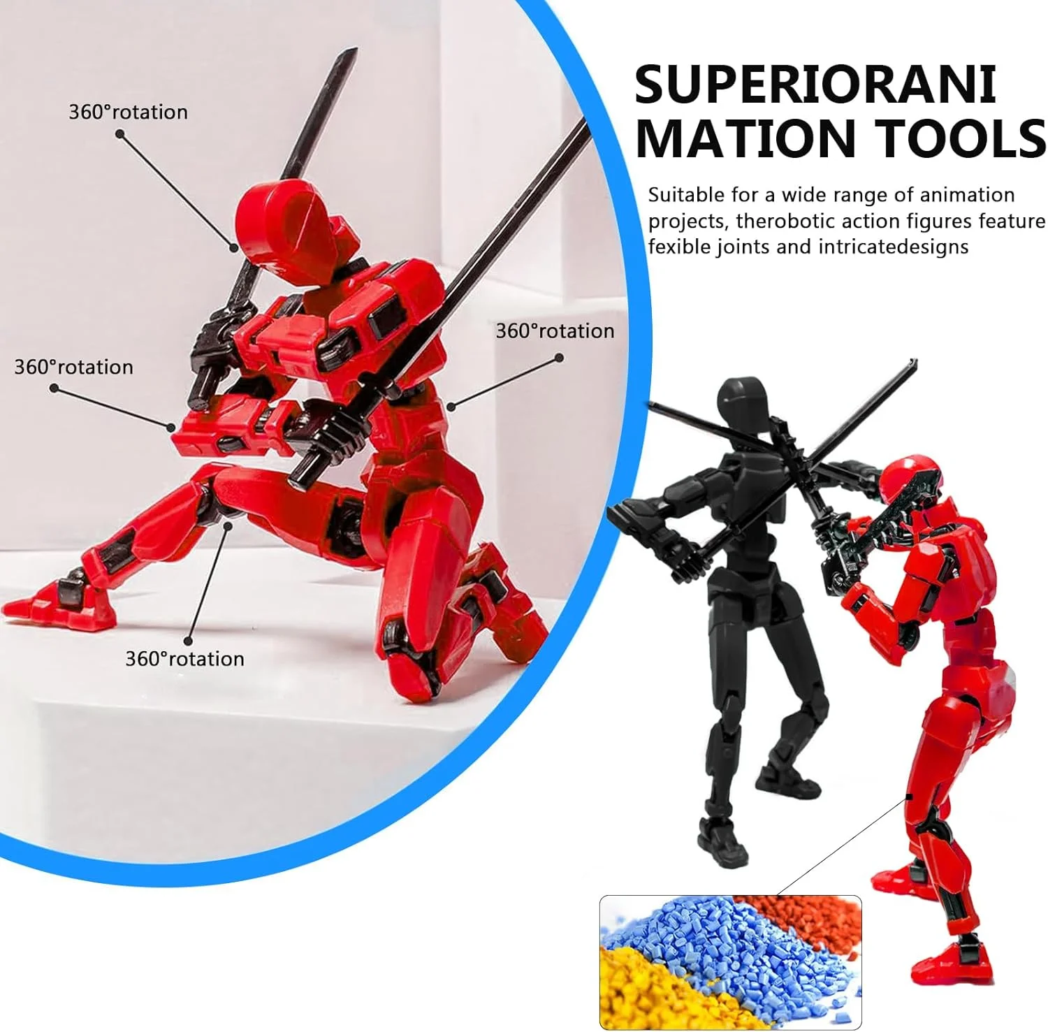 3D Dummy 13 Robot Anime Action Figures PVC Sensory Fidget Toys for Boys Autism Multi-Joints Movable Cool Gadget Gift Kids
