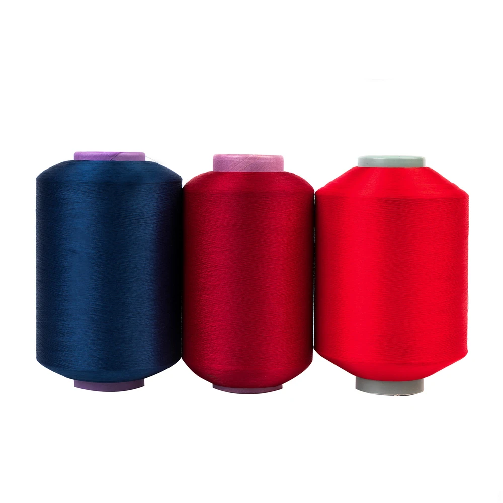 Bright Hilo 300d Aty 300 Gr Raw White Recycled Cationic air Textured Polyester Dty Fdy 300/96 Yarn for Narrow Ribbon