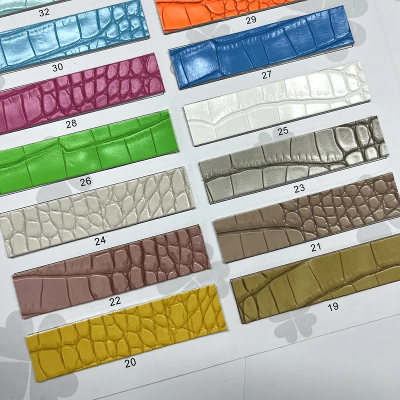 Pu Patent  with Two Tone Color crocodile Skin  Emboss Faux Leather Sheets for Making Bags Use