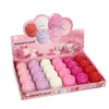 Rose flower lip balm, 24 pieces with display box