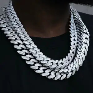 6mm-18mm Pass Diamond Tester 925 Sterling Silver Full Vvs Moissanite Iced Out Cuban Link Anklet Bangle Bracelet for Men Women