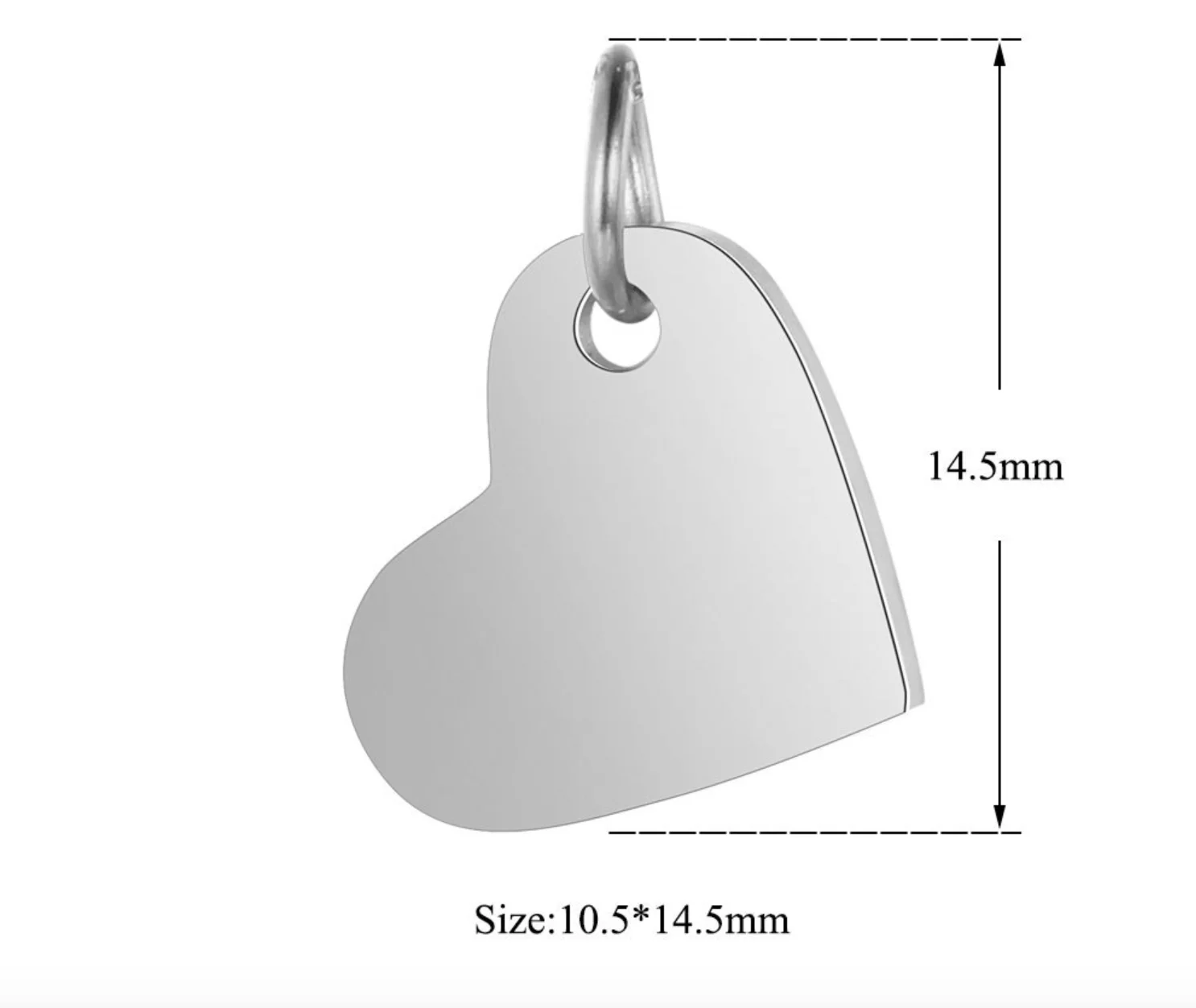 Stainless Steel 18k Gold Custom Engraving Blank Heart Charms Enamel