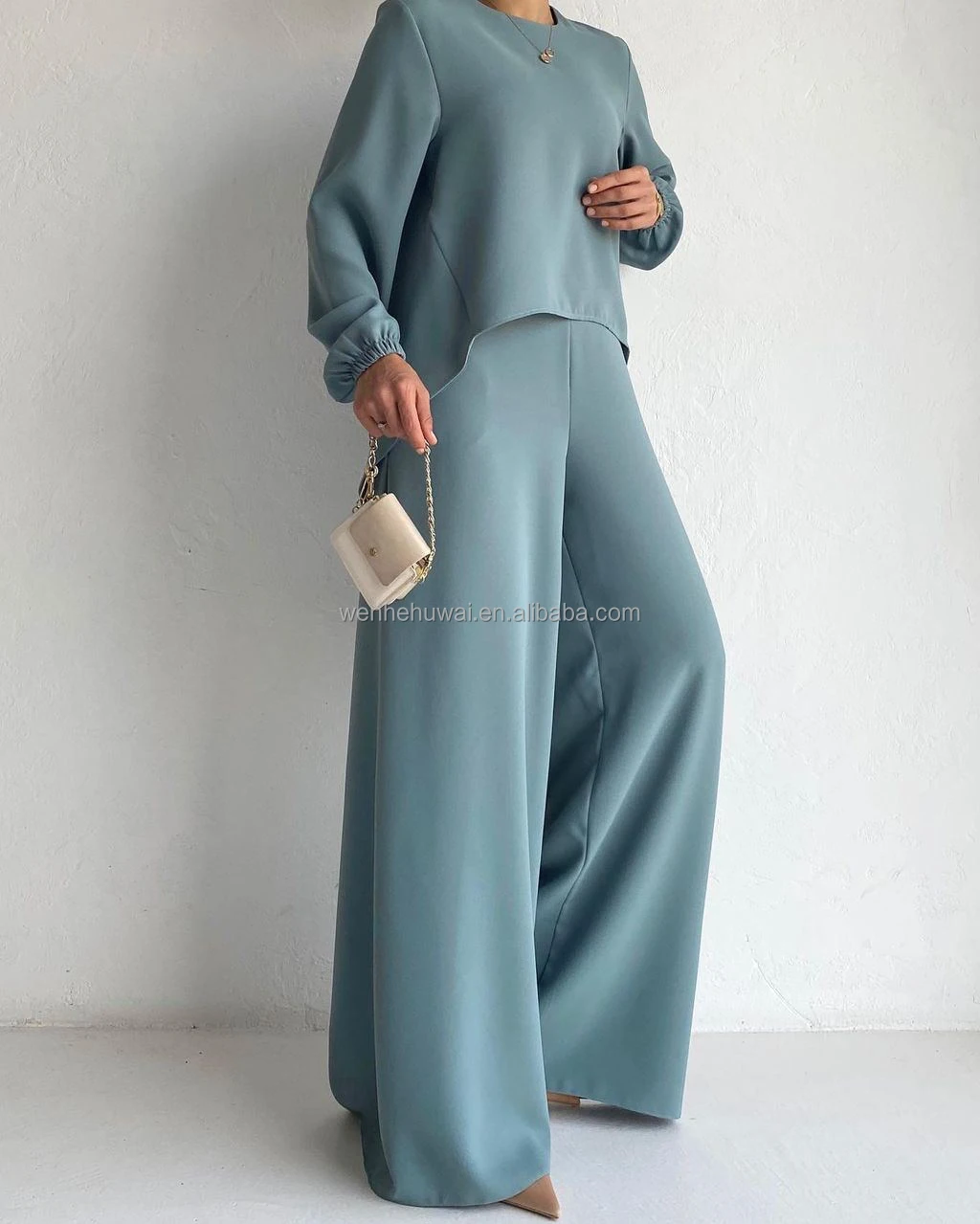Teal Tube Top & Pants Co-ord Set