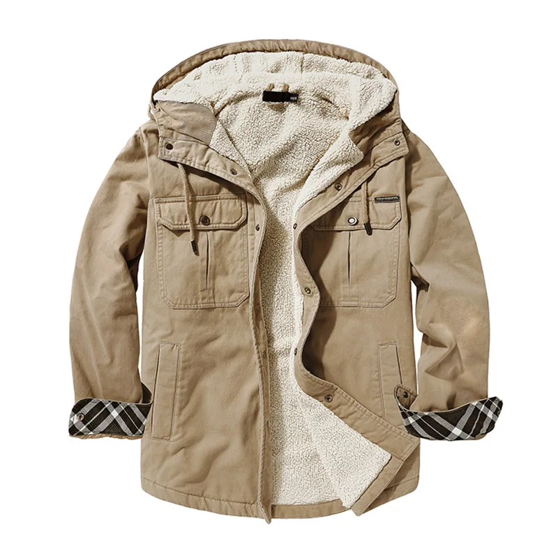 Men's Winter Parka Jacket Warm Thicken Casual Fur Windbreaker_voghion.com