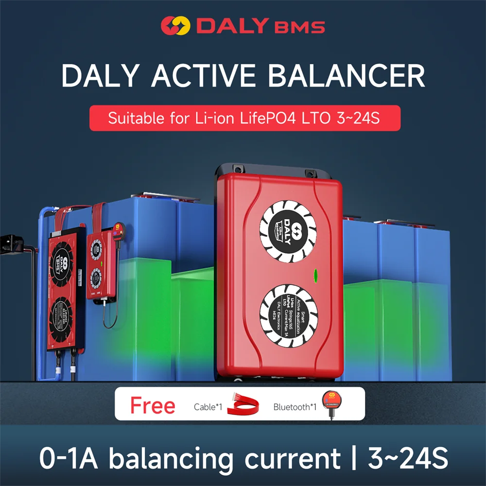 Daly Smart BMS Active Cell Balancer 3S-24S 1A Balance Current For Li-ion LifePO4 Lithium Battery Pack 4S 12V 8S 24V 16S 48V