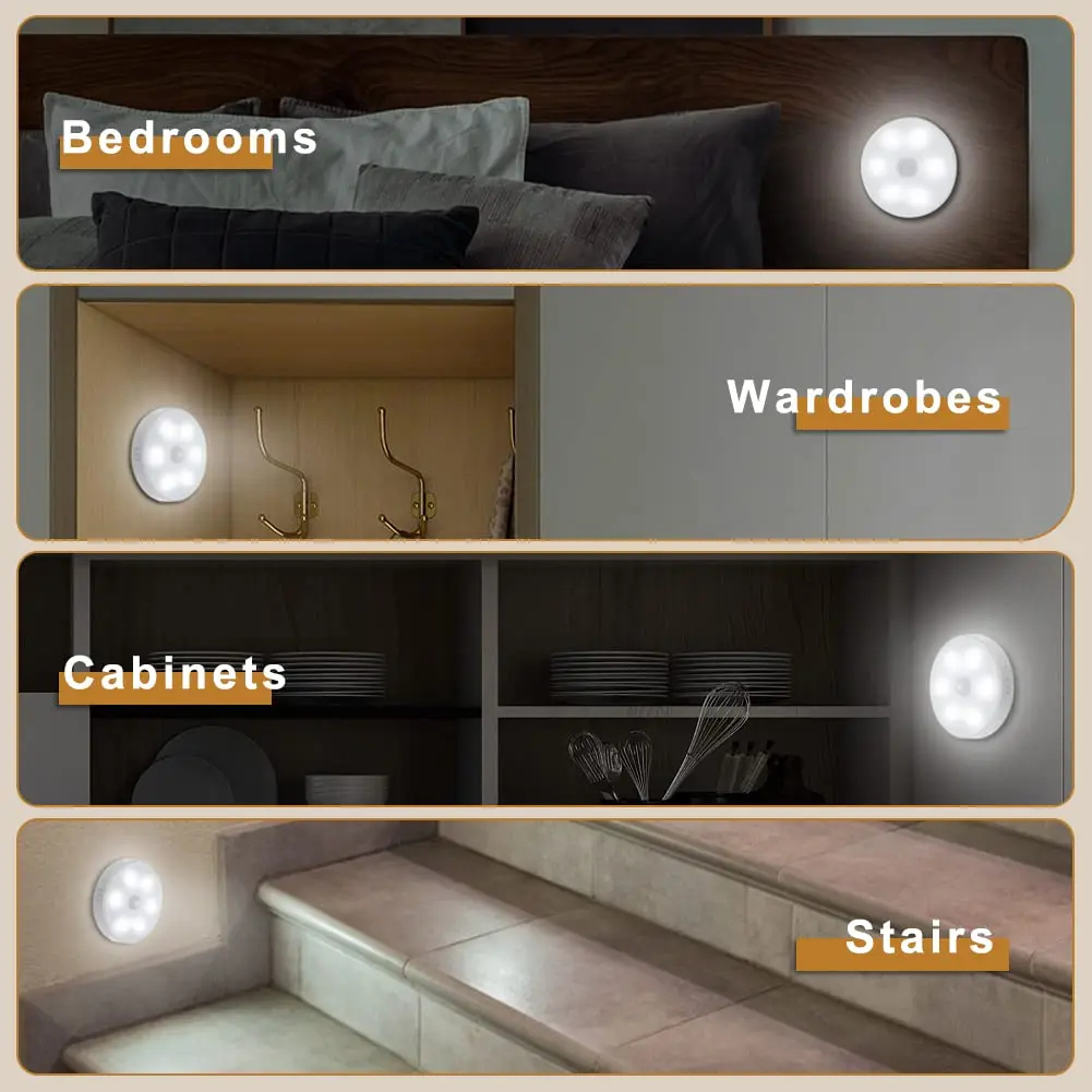 product under closet cabinet counter battery operated touch motion sensor led puck night lights for kitchen stairs hallway-45