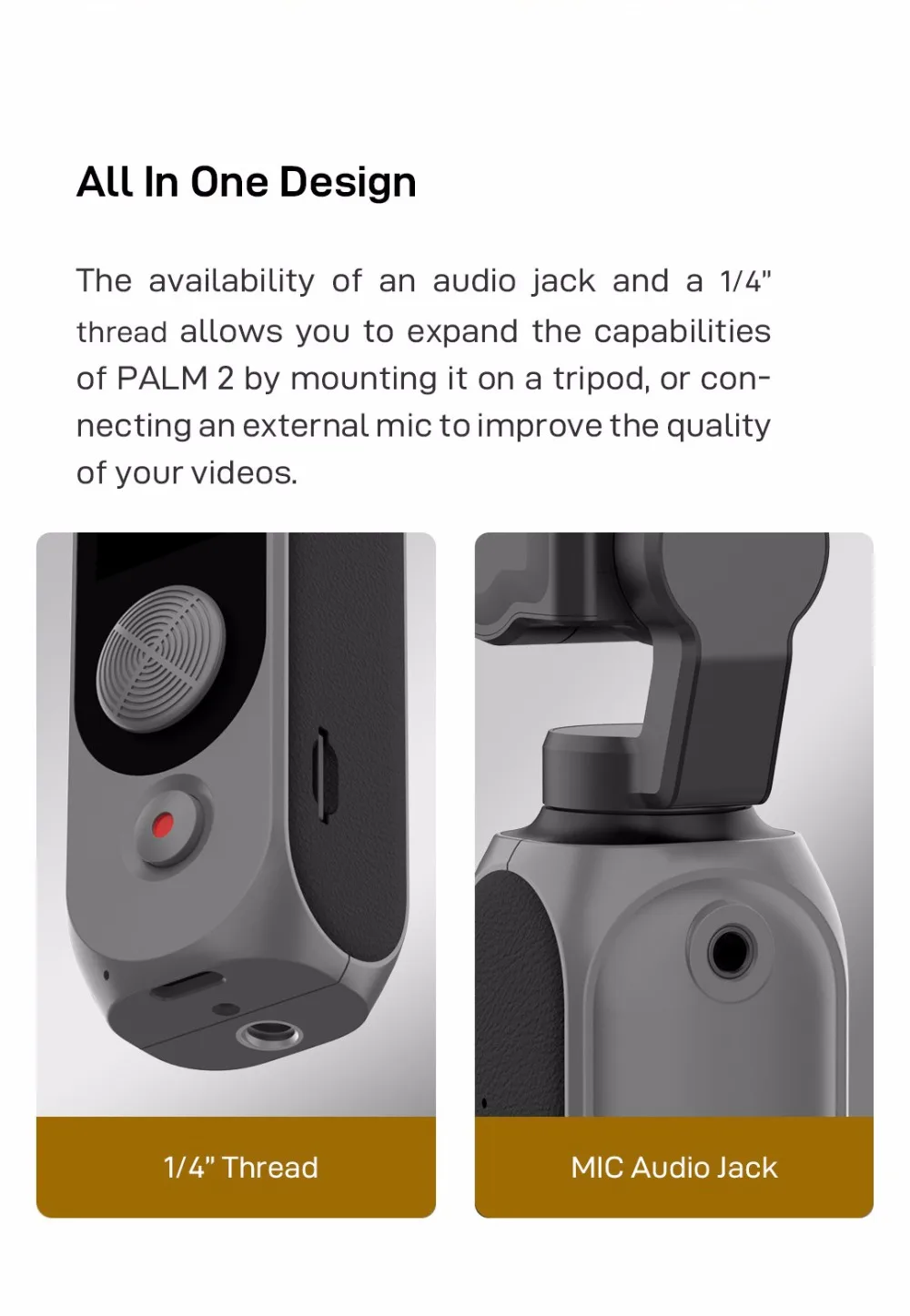 FIMI PALM 23軸安定化ハンドヘルドカメラ128度広角FPV 4K 100Mbps  